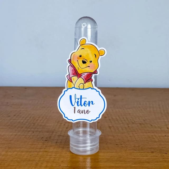 Apliques para Tubetes Personalizados URSINHO POOH - Decoração de Festa | Lembrancinhas | Aniversário | Personalizados