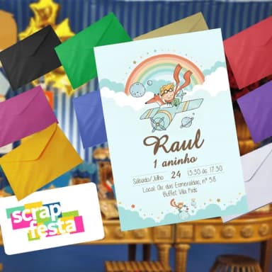 Convite Impresso Envelope Personalizado o Pequeno Príncipe