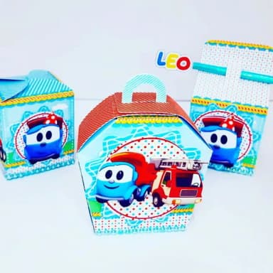 Kit 60 Lembrancinhas Léo e o Caminhão