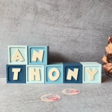 Cubos com Nome 6x6cm Ggg Ts - Decoração Bebê