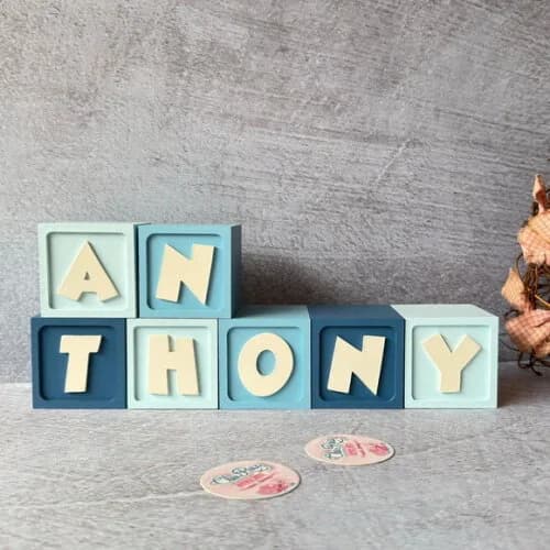 Cubos com Nome 6x6cm Ggg Ts - Decoração Bebê
