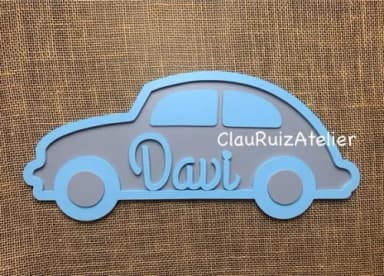 Porta Maternidade - Decoração Bebê- Fusquinha
