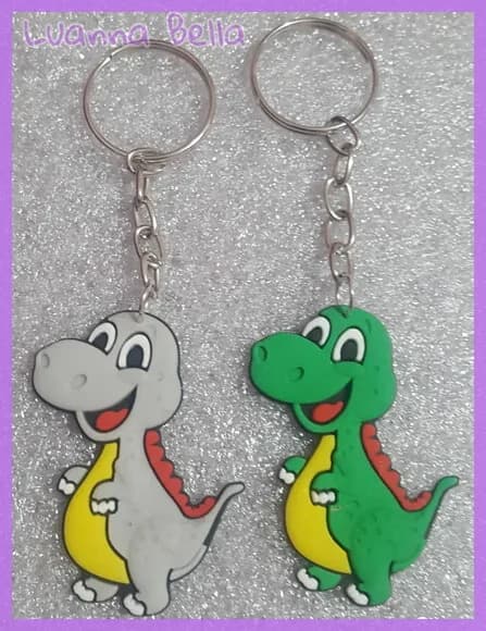 Chaveiros Dinossauros de borracha -Pct c/4 unidades