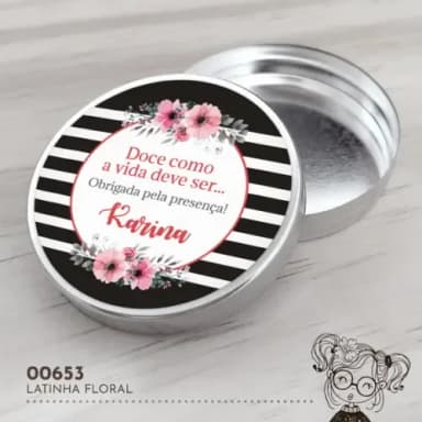Latinha Adesivada Floral - 00653