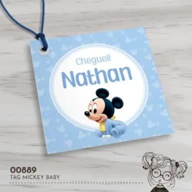 Tag Quadrada Mickey Baby - 00889
