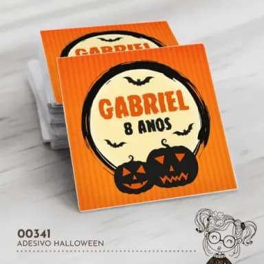 Adesivo Quadrado Halloween - 00341