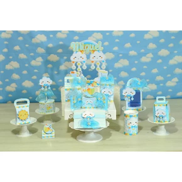 Kit 30 Lembrancinhas Chuva de Amor Menino