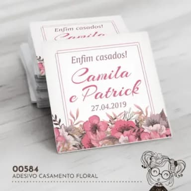 Adesivo Quadrado Casamento - 00584