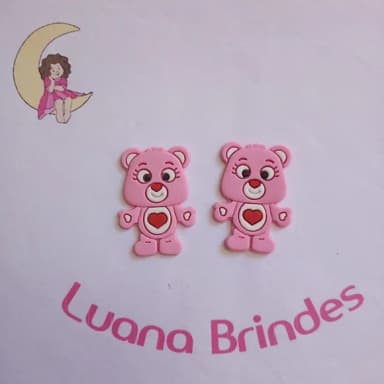 Aplique Ursinho Carinhoso Rosa Emborrachado Pct 6 Unidade