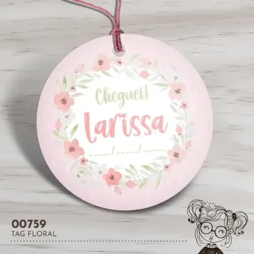 Tag Redonda Floral - 00759