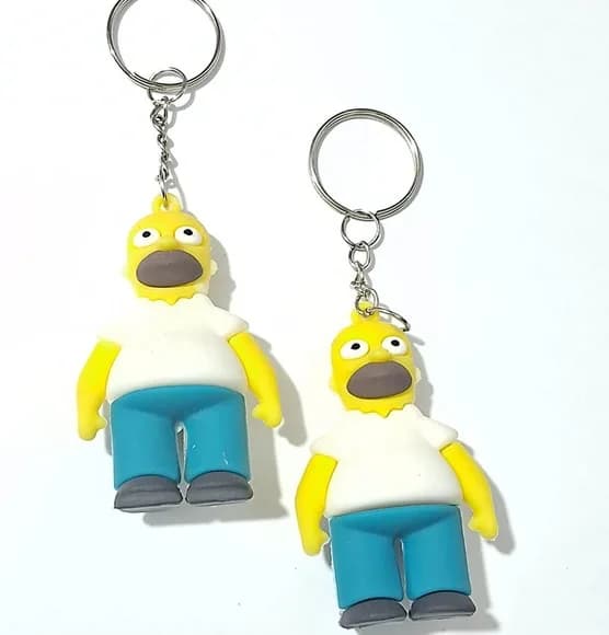 Chaveiro Homer Simpson Emborrachado Pacote com 2 Unidades