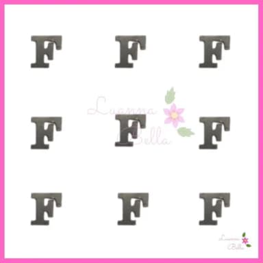 Aplique Letra F de Acrílico Preto - Pct c/ 8 unidades