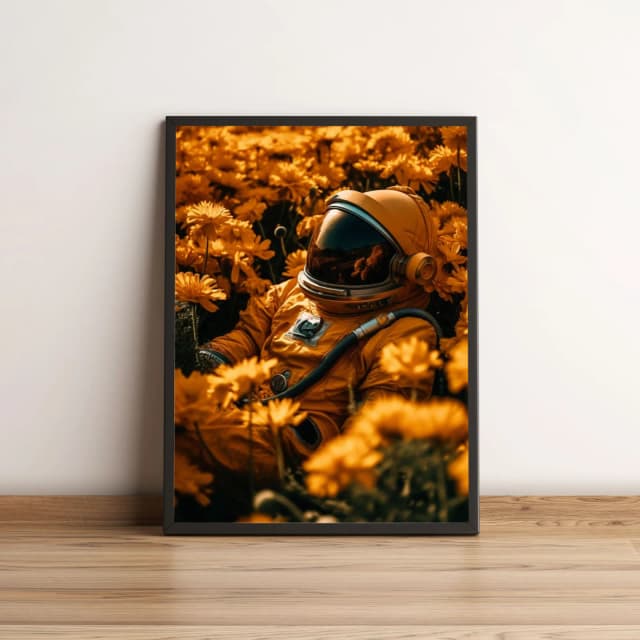 Quadro Astronauta Entre Flores 373