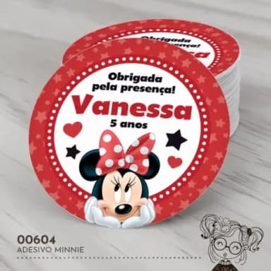 Adesivo Redondo Minnie - 00604