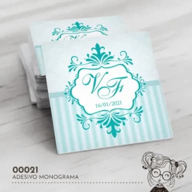 Adesivo Quadrado Monograma - 00021