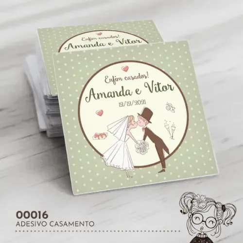 Adesivo Quadrado Casamento - 00016