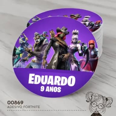 Adesivo Redondo Fortnite - 00869