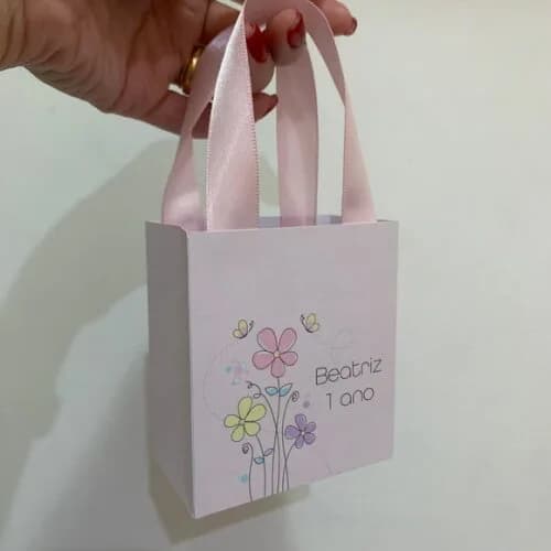 Sacolinha personalizada Florzinhas