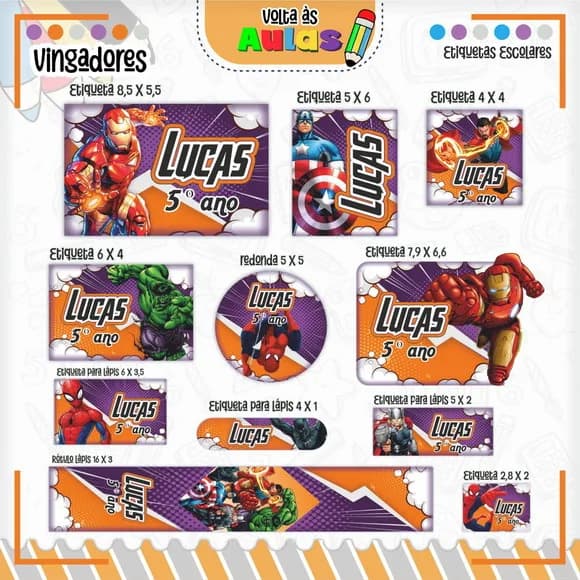 60 Etiquetas Escolares