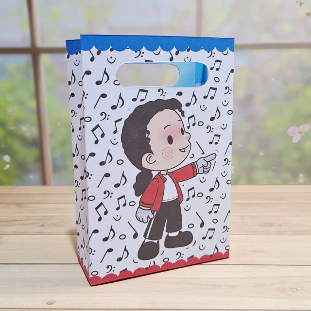 Sacolinha Surpresa Personalizada MICHAEL JACKSON - PEGUE E MONTE - Decoração de Festa | Lembrancinhas | Aniversário | Personalizados
