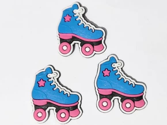 Aplique Patins Pink e Azul Emborrachado - 6 Unidades