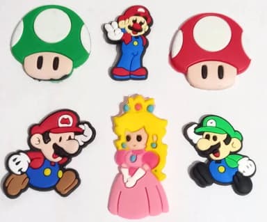 Apliques Super Mario Bros. Variados - 6 Peças