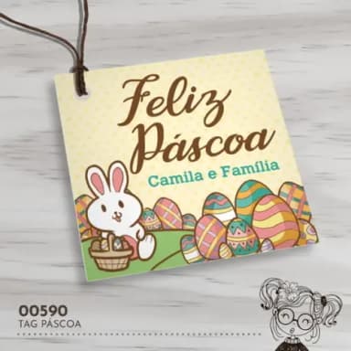 Tag Quadrada Páscoa - 00590