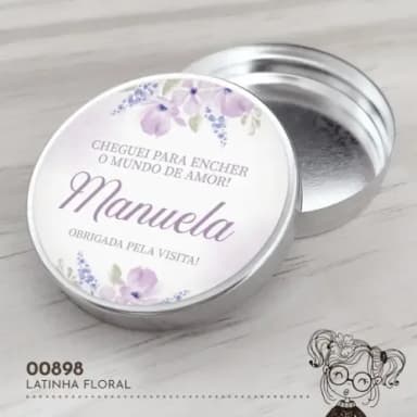 Latinha Adesivada Floral - 00898