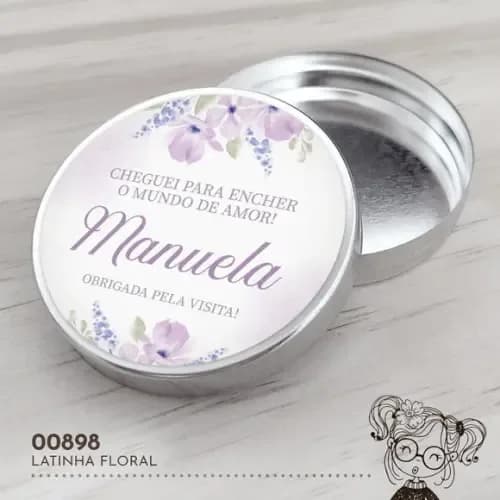 Latinha Adesivada Floral - 00898