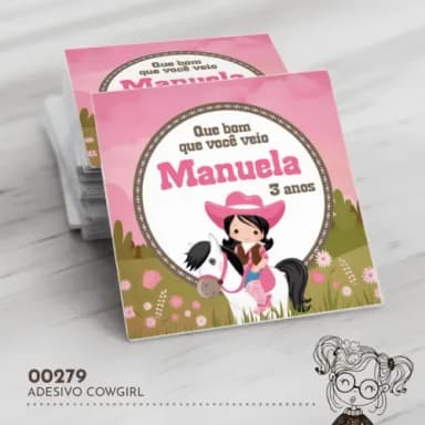 Adesivo Quadrado Cowgirl - 00279