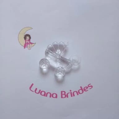 Carrinho de Bebe Pingente Transparente 4cm Pct 5 Unidade