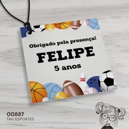 Tag Quadrada Esportes - 00887