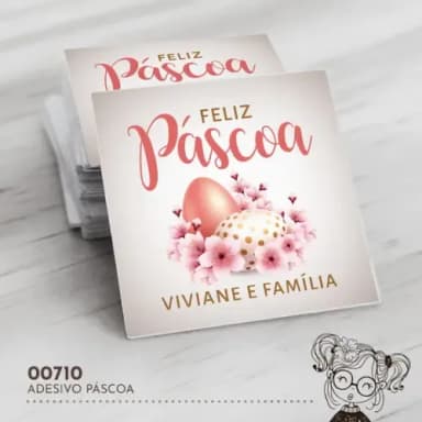 Adesivo Quadrado Páscoa - 00710