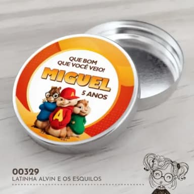 Latinha Adesivada Alvin e os Esquilos - 00329