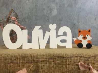 Letras Decorativas - nome em MDF + Raposa