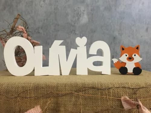 Letras Decorativas - nome em MDF + Raposa
