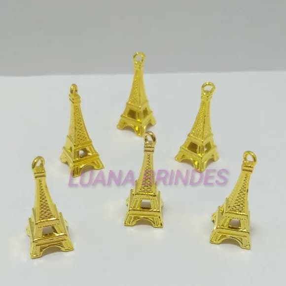 Pingente Da Torre Eiffel Dourado - Pct C/10 Unid