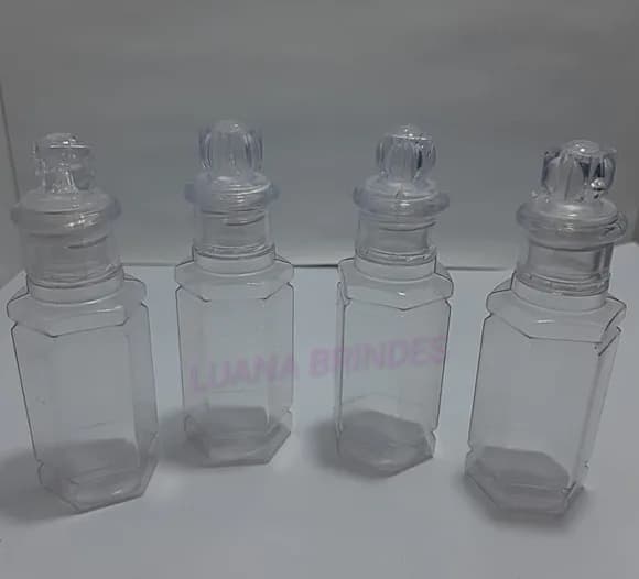 Frasco Facetado PVC 30ml Tampa de acrílico Pct 10 unidades