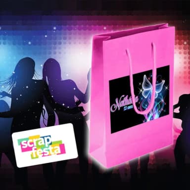 Sacolinha Papel Personalizada Festa Aniversário Balada Neon