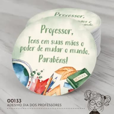 Adesivo Redondo Dia dos Professores - 00133
