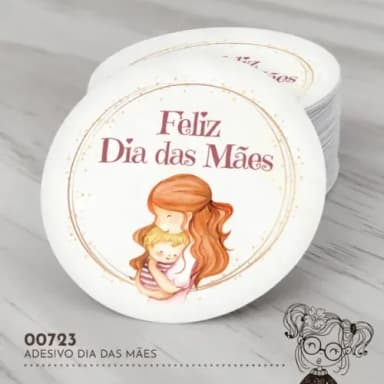 Adesivo Redondo Dia das Mães - 00723