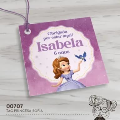 Tag Quadrada Princesa Sofia - 00707