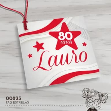 Tag Quadrada Estrelas - 00823