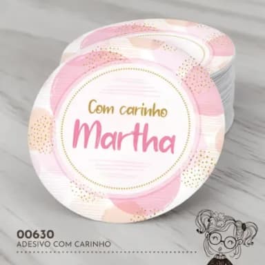 Adesivo Redondo com Carinho - 00630