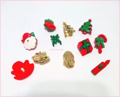 Aplique Botão de Natal Variados- Pacote com 20