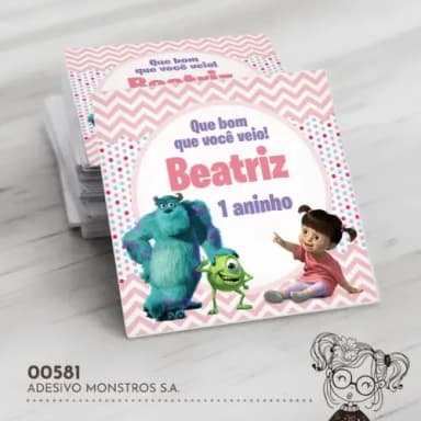 Adesivo Quadrado Monstros S.a. - 00581