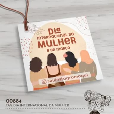 Tag Quadrada Dia Internacional da Mulher - 00884
