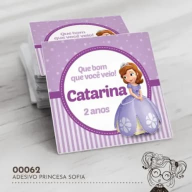 Adesivo Quadrado Princesa Sofia - 00062