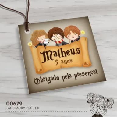 Tag Quadrada Harry Potter - 00679