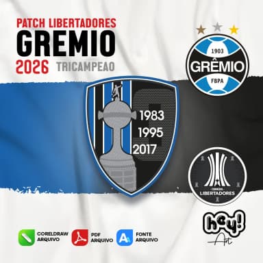 Patch Vetor Badge Grêmio Libertadores 2026